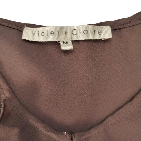 VIOLET&CLAIRE BLOUSE Sleeveless Size Medium Mauve - Picture 3 of 8